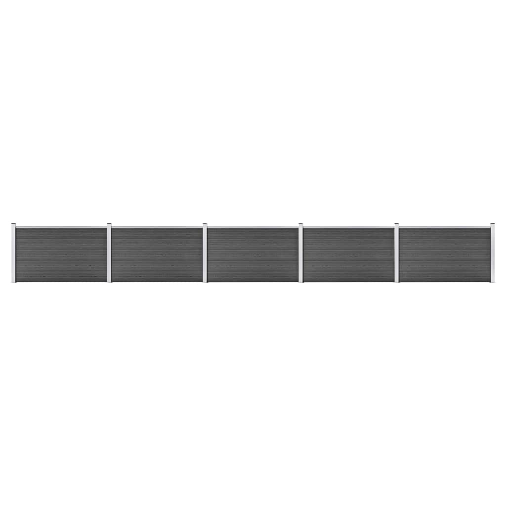 Set panela za ogradu WPC 872 x 105 cm crni