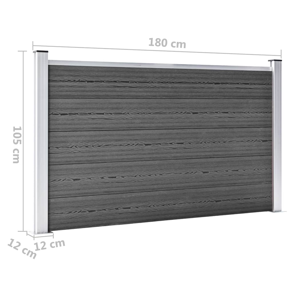 Set panela za ogradu WPC 872 x 105 cm crni