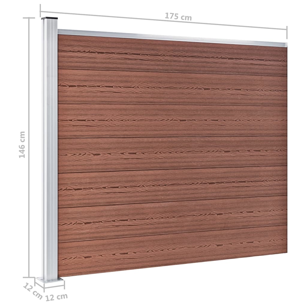 Set panela za ogradu WPC 872 x 146 cm smeđi