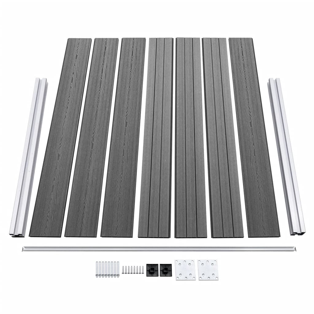 Set panela za ogradu WPC 353 x 146 cm sivi