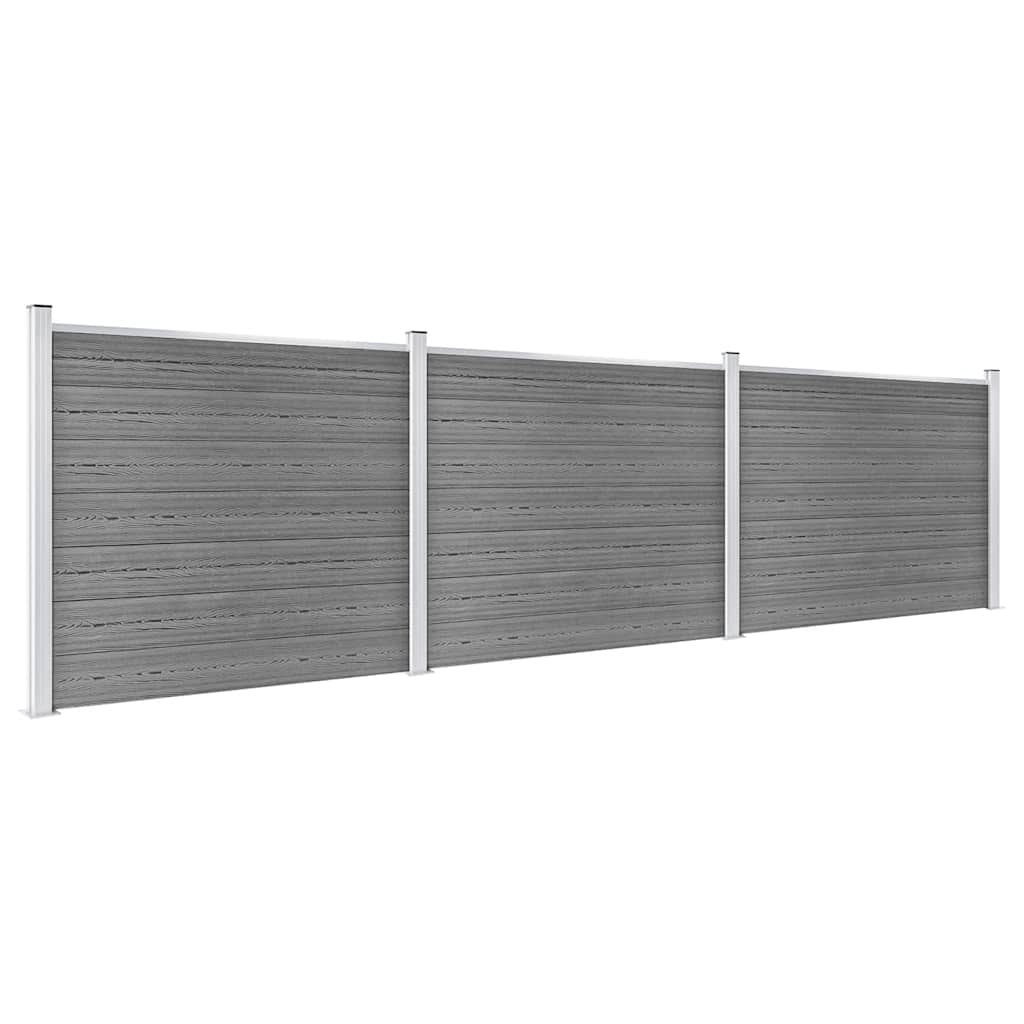 Set panela za ogradu WPC 526 x 146 cm sivi