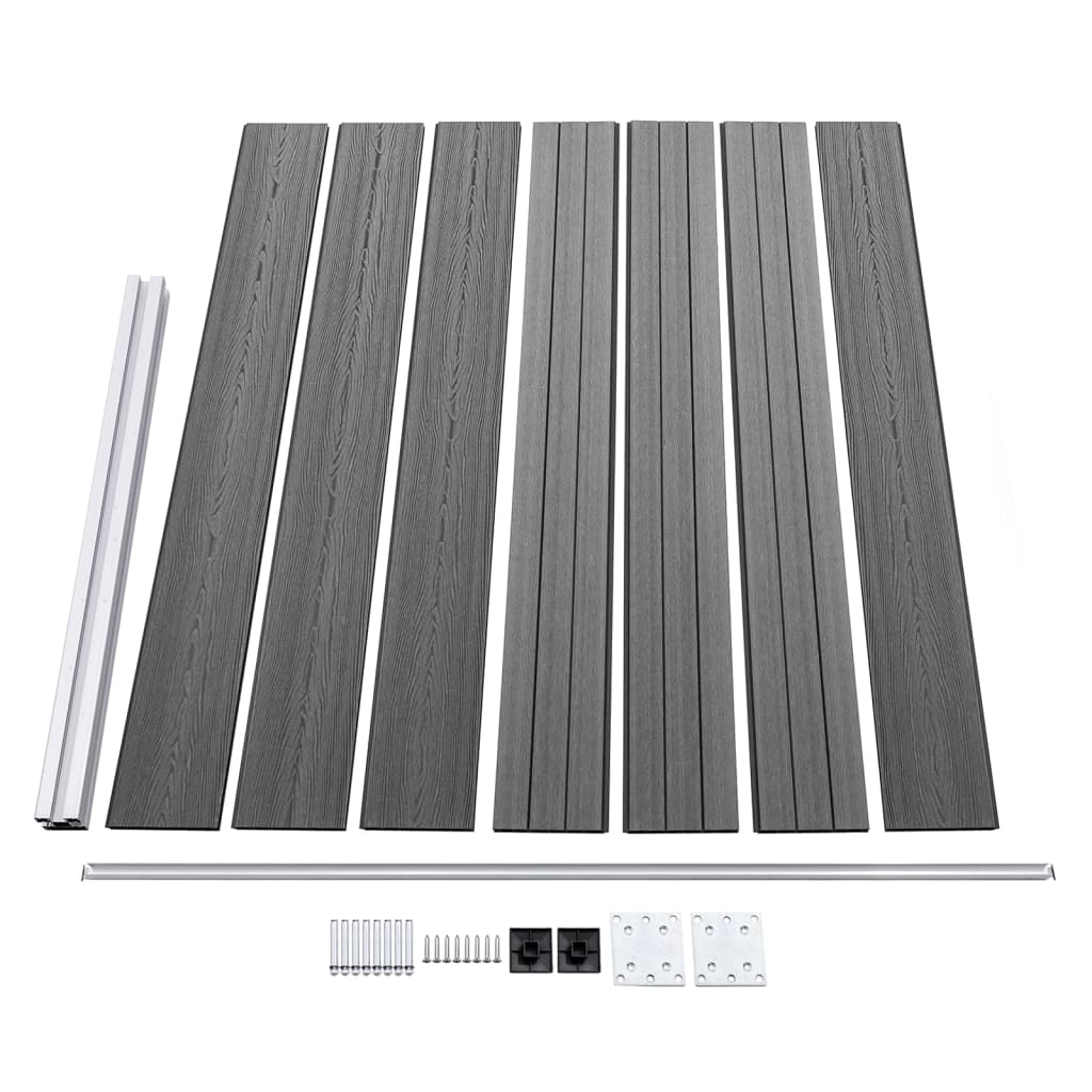 Set panela za ogradu WPC 699 x 146 cm sivi