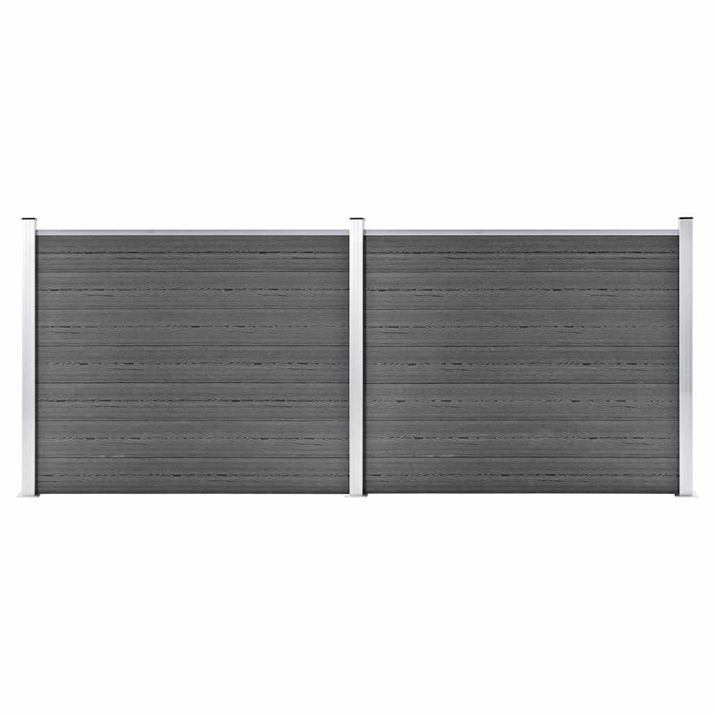 Set panela za ogradu WPC 353 x 146 cm crni