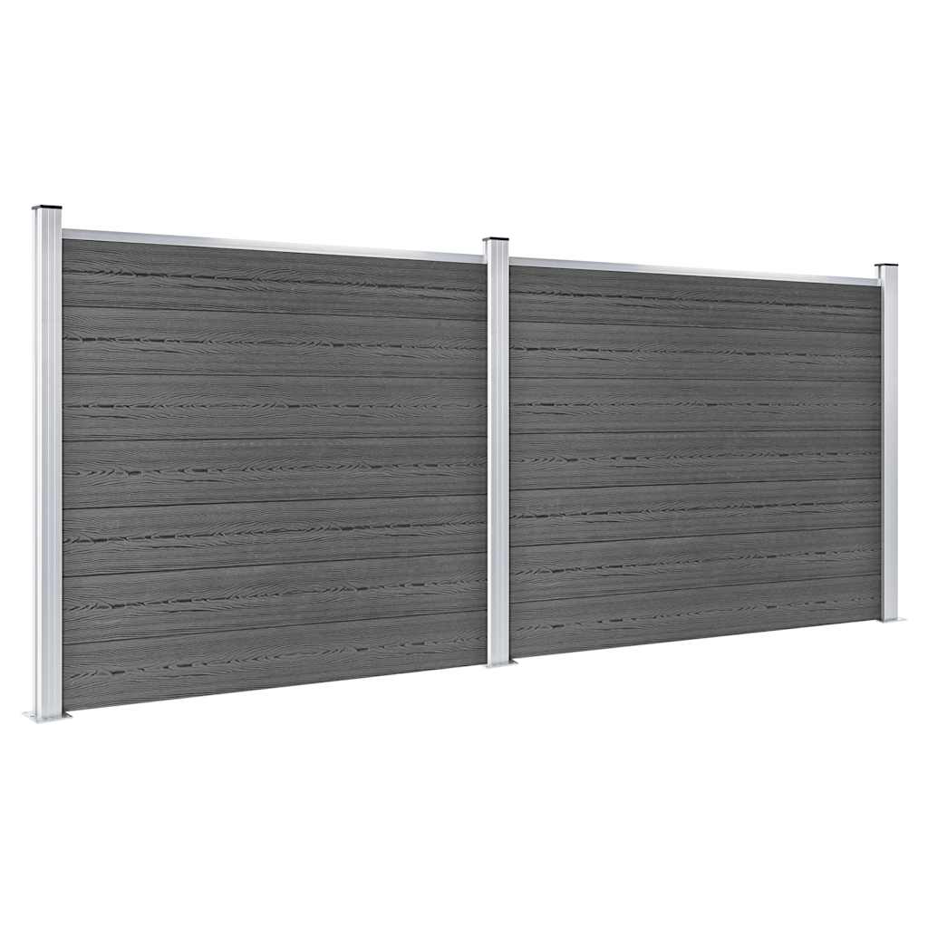 Set panela za ogradu WPC 353 x 146 cm crni