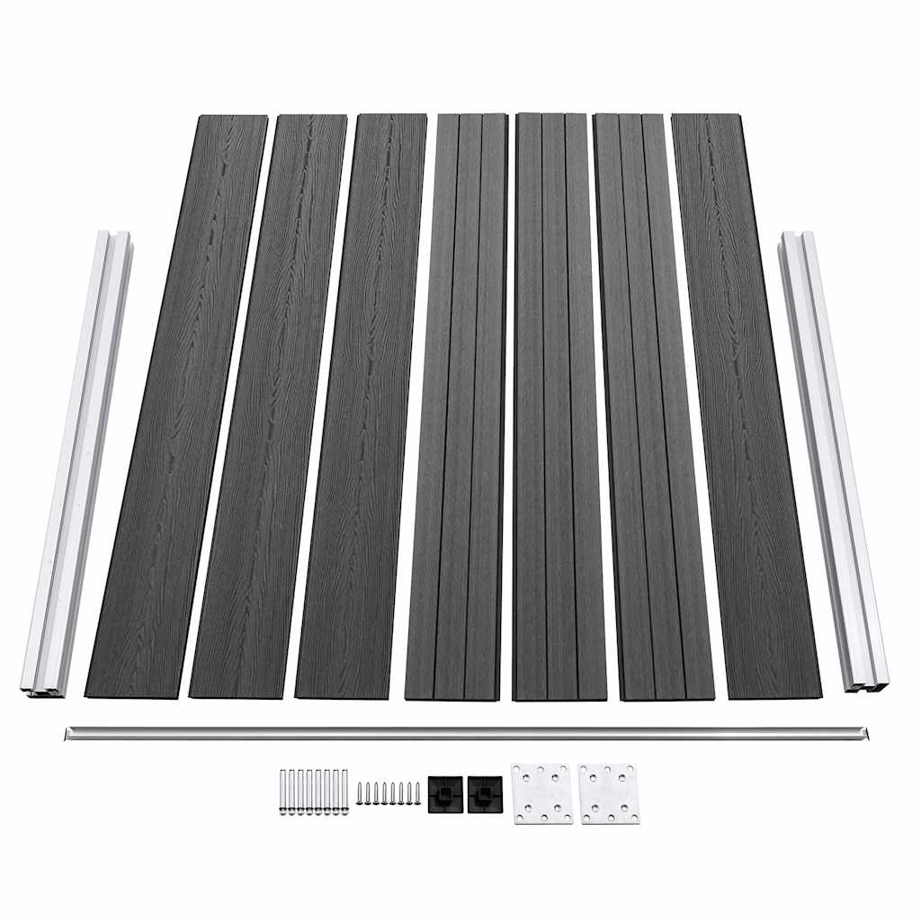 Set panela za ogradu WPC 353 x 146 cm crni