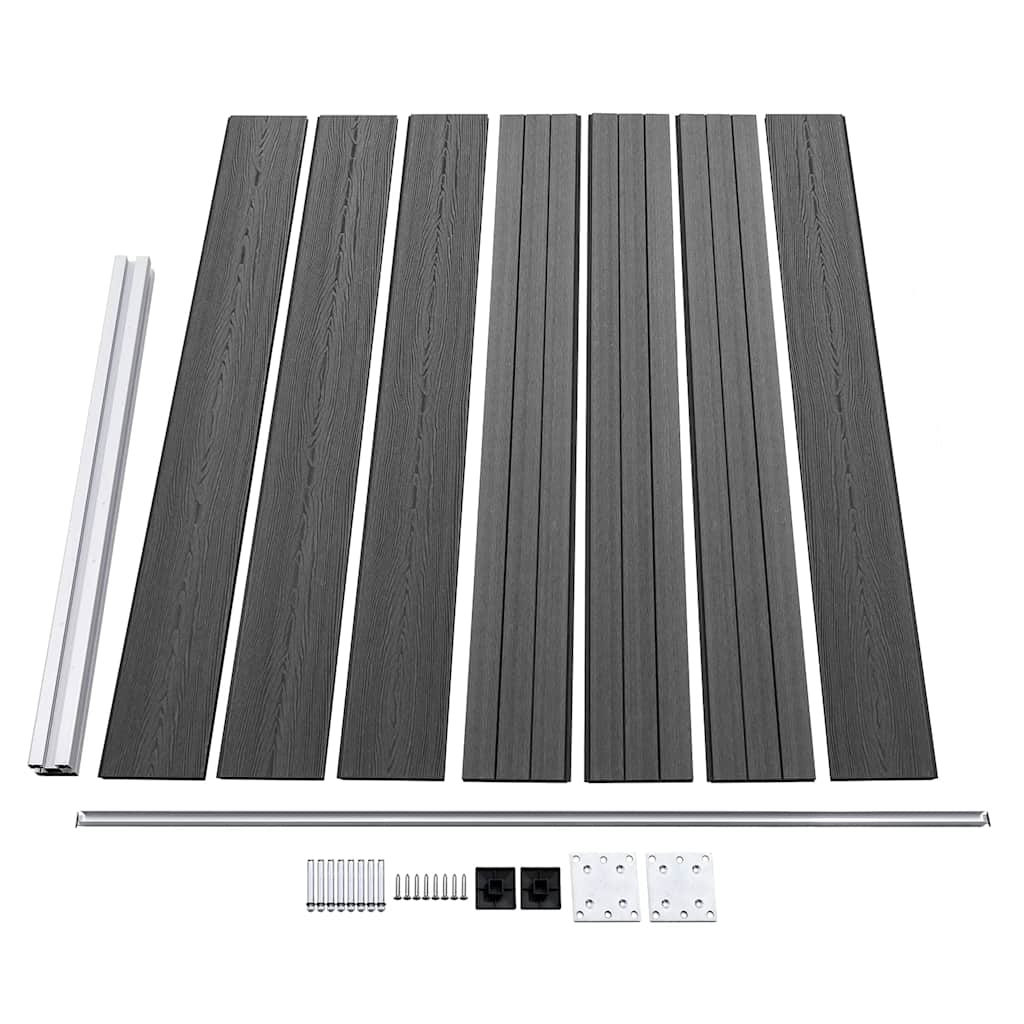 Set panela za ogradu WPC 699 x 146 cm crni