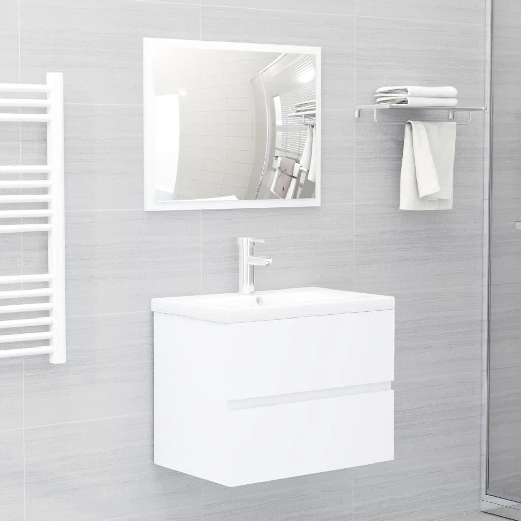 Set kupaonskog namještaja od konstruiranog drva bijeli