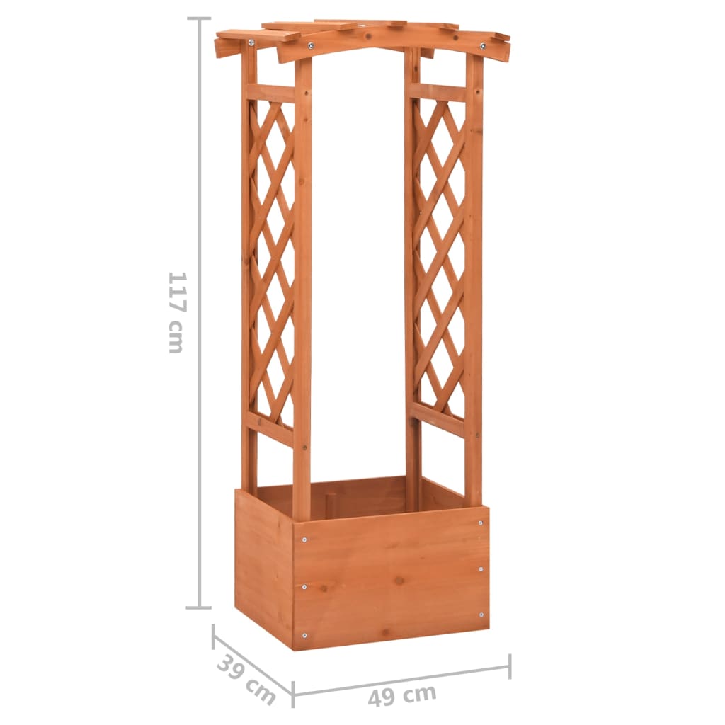 Rešetkasta sadilica s lukom 49 x 39 x 117 cm masivna jelovina