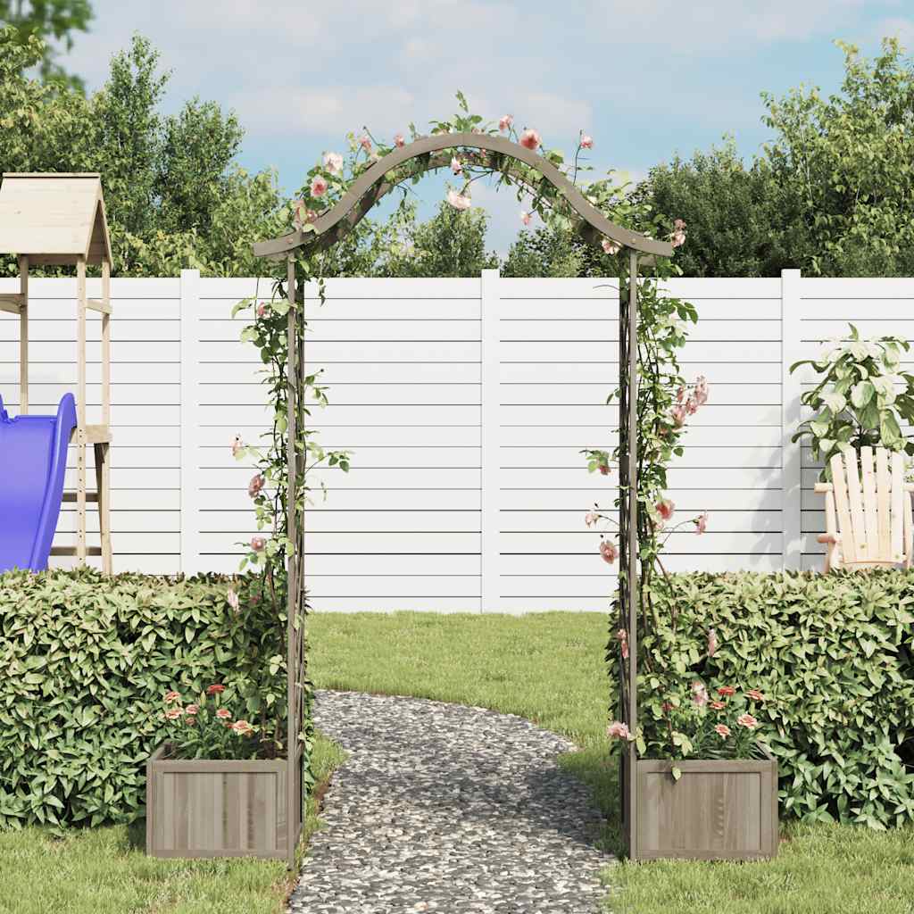 Vrtna pergola sa sadilicom siva od masivne jelovine