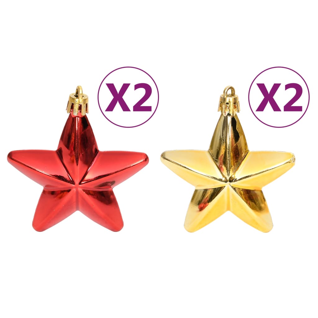 Set božićnih kuglica od 108 komada zlatne i crvene
