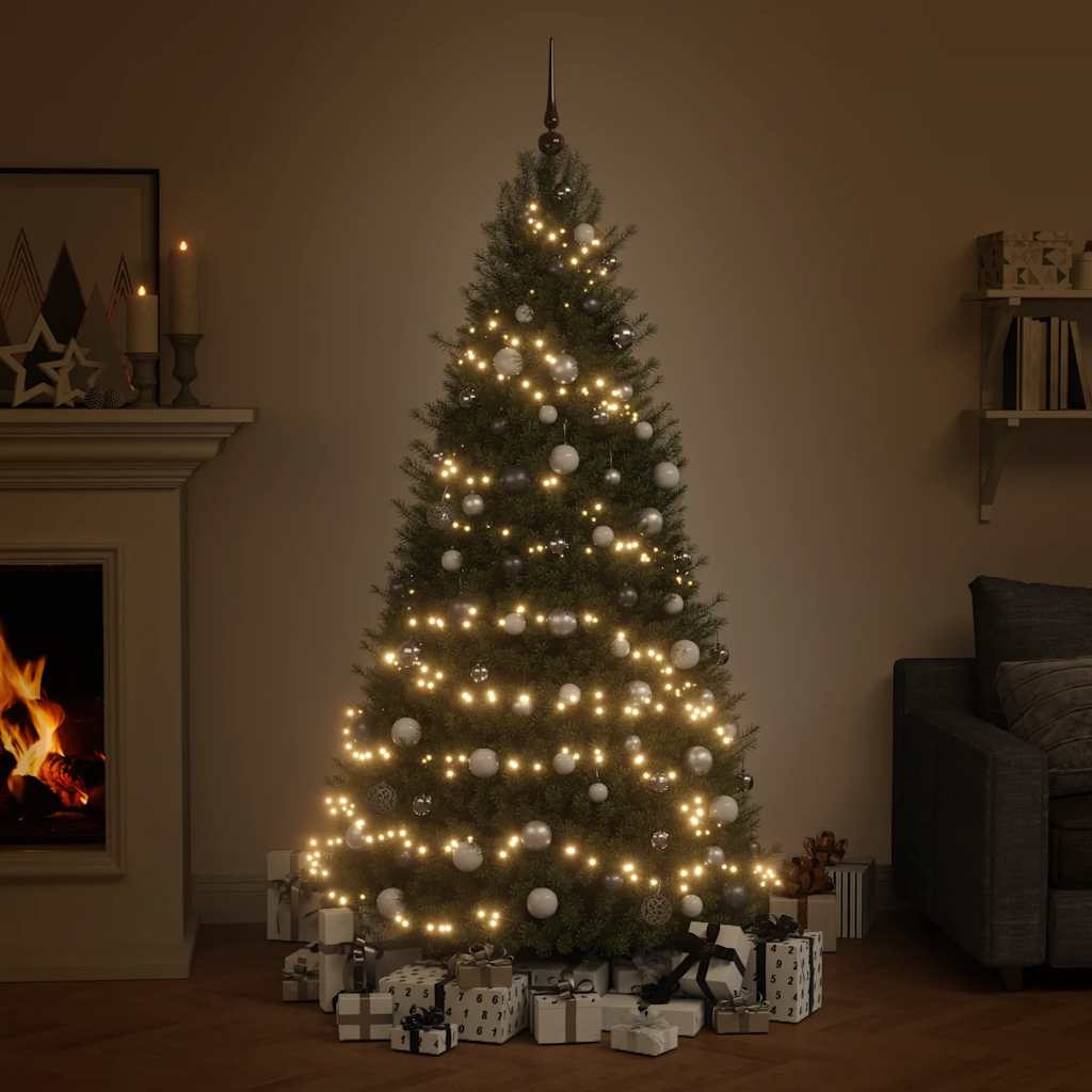 120-dijelni set božićnih kuglica s vrhom 300 LED bijelo-sive