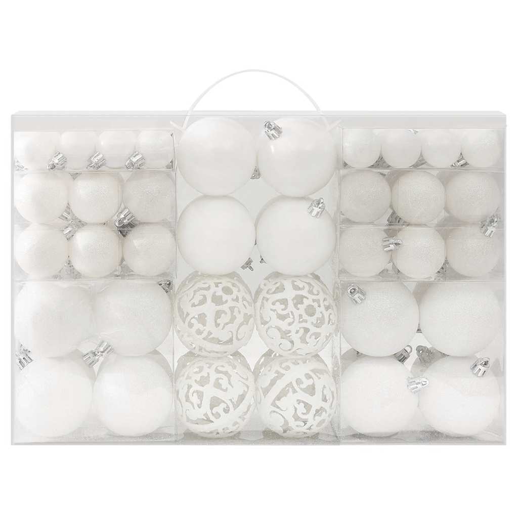 Set od 100 božićnih kuglica bijeli