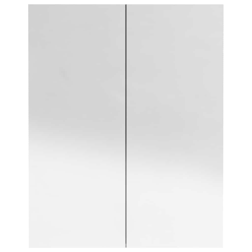 Kupaonski ormarić s ogledalom 60x15x75 cm MDF sjajni crni