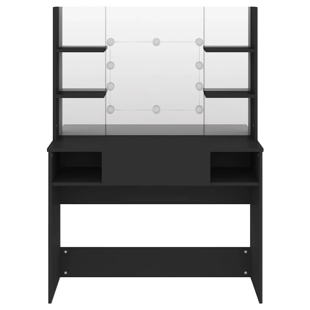 Stolić za šminkanje s LED svjetlima 100 x 40 x 135 cm MDF crni