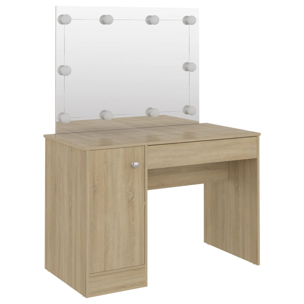 Stolić za šminkanje LED 110 x 55 x 145 cm MDF boja hrasta