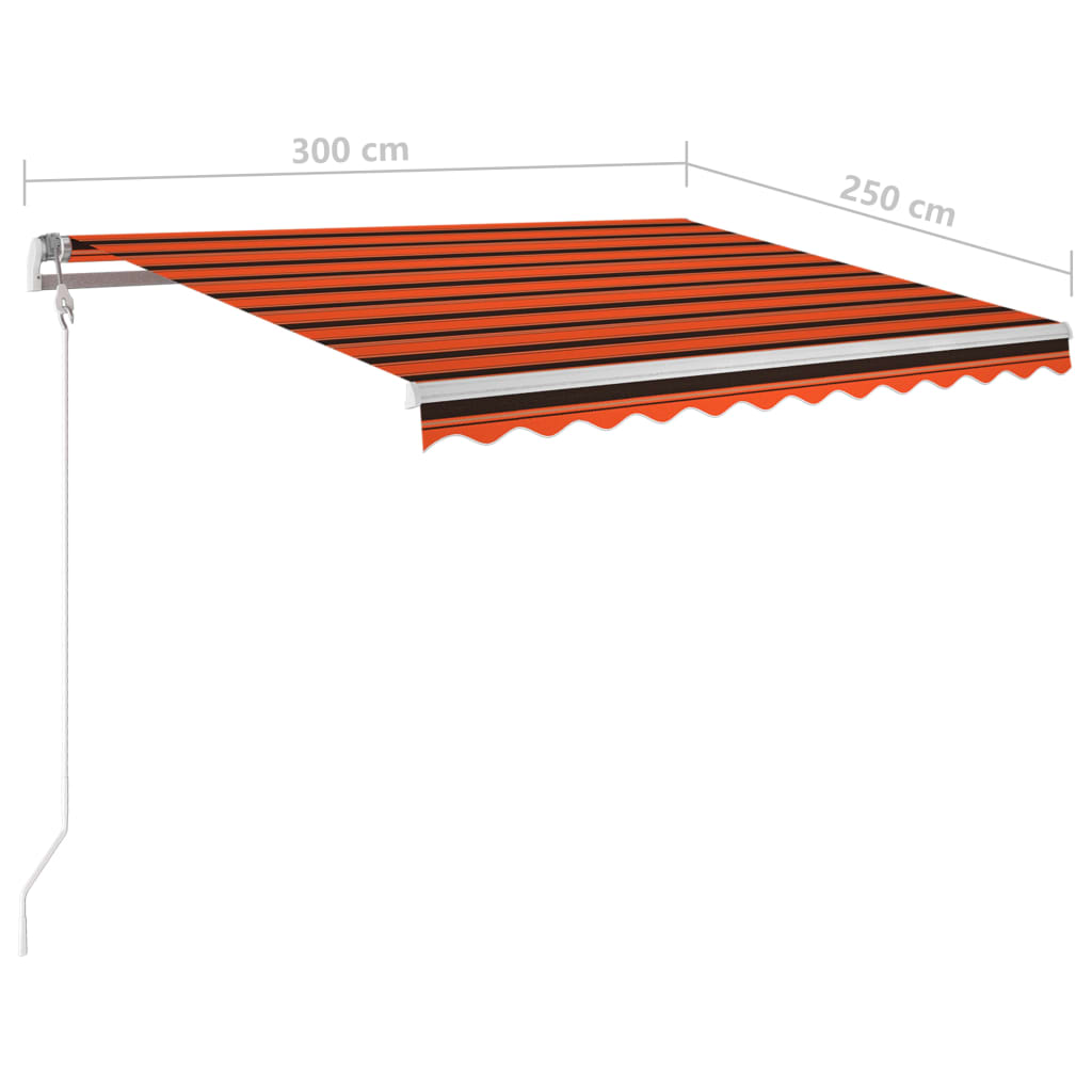 Automatska tenda sa senzorom LED 300x250 cm narančasto-smeđa