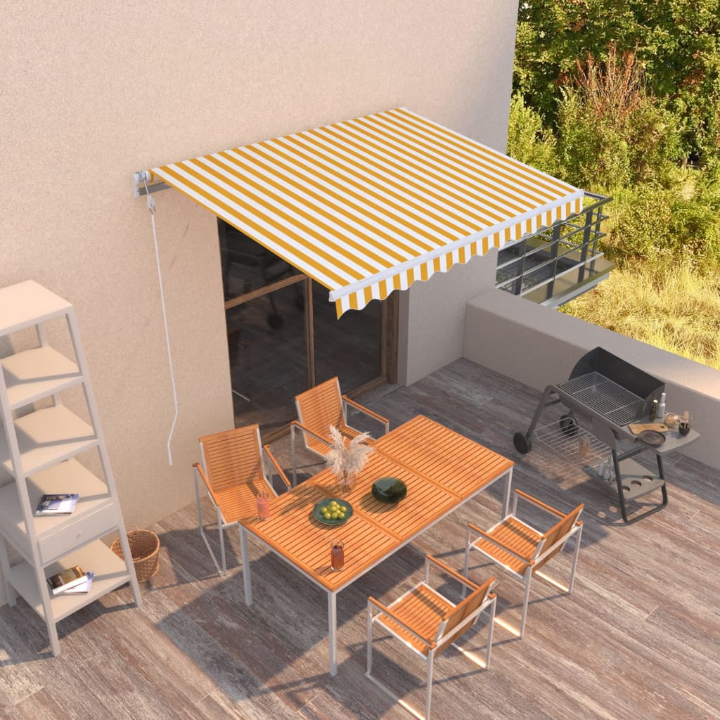 Tenda na ručno uvlačenje 350 x 250 cm žuto-bijela