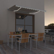 Tenda na ručno uvlačenje s LED svjetlom 350 x 250 cm krem