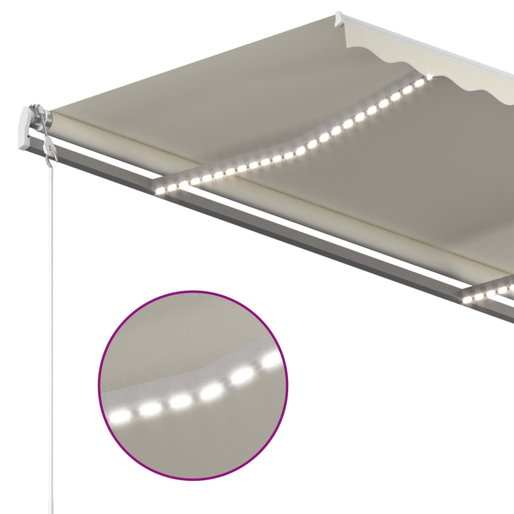 Automatska tenda sa senzorom za vjetar LED 350x250 cm krem