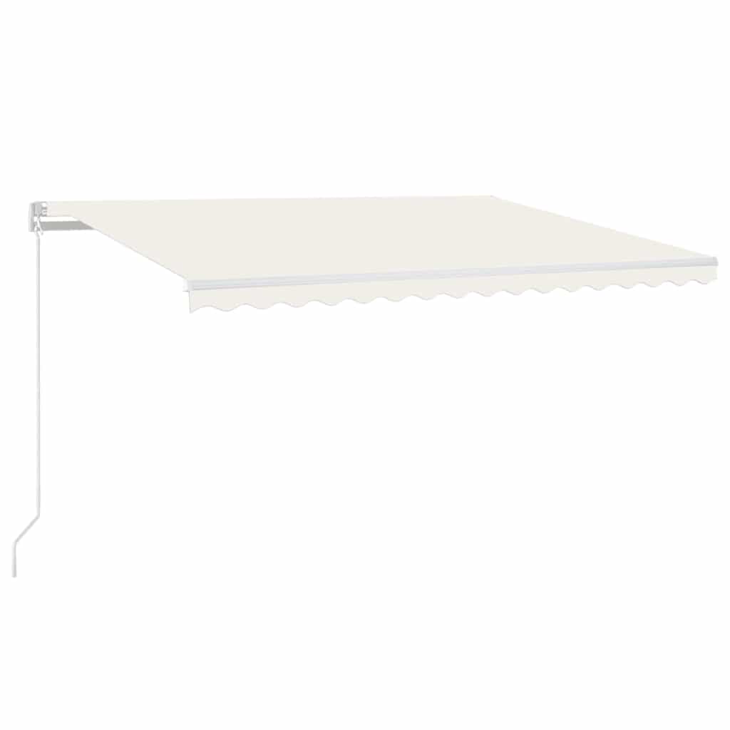 Tenda na ručno uvlačenje s LED svjetlima 400 x 300 cm krem