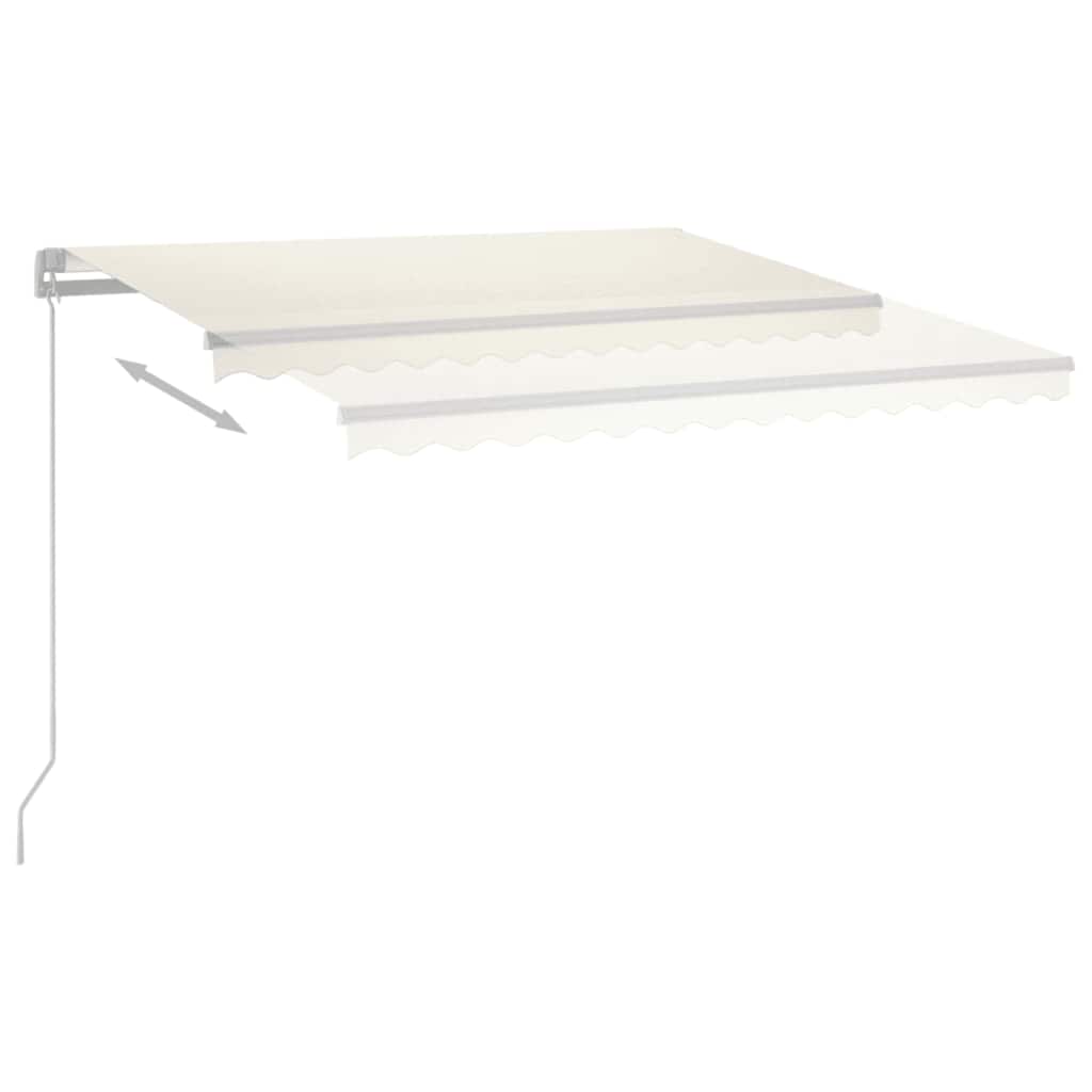 Tenda na ručno uvlačenje s LED svjetlima 400 x 300 cm krem