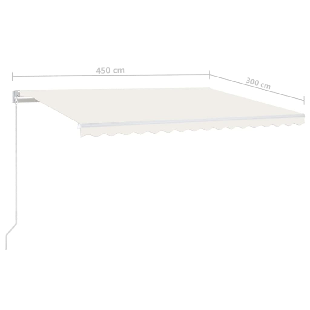 Tenda na ručno uvlačenje s LED svjetlom 450 x 300 cm krem