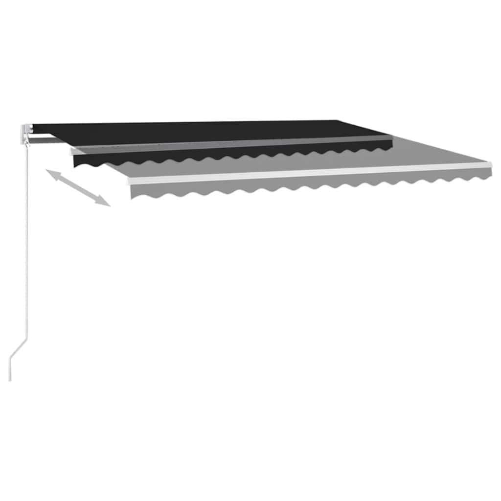 Tenda na ručno uvlačenje s LED svjetlima 450 x 300 cm antracit
