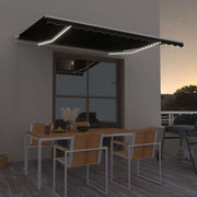 Tenda na ručno uvlačenje s LED svjetlima 450 x 300 cm antracit