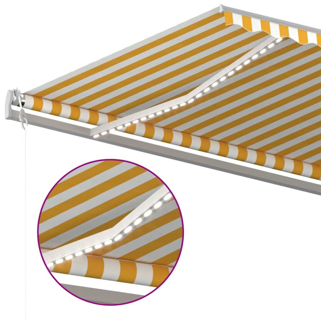 Automatska tenda sa senzorom LED 500 x 300 cm žuto-bijela