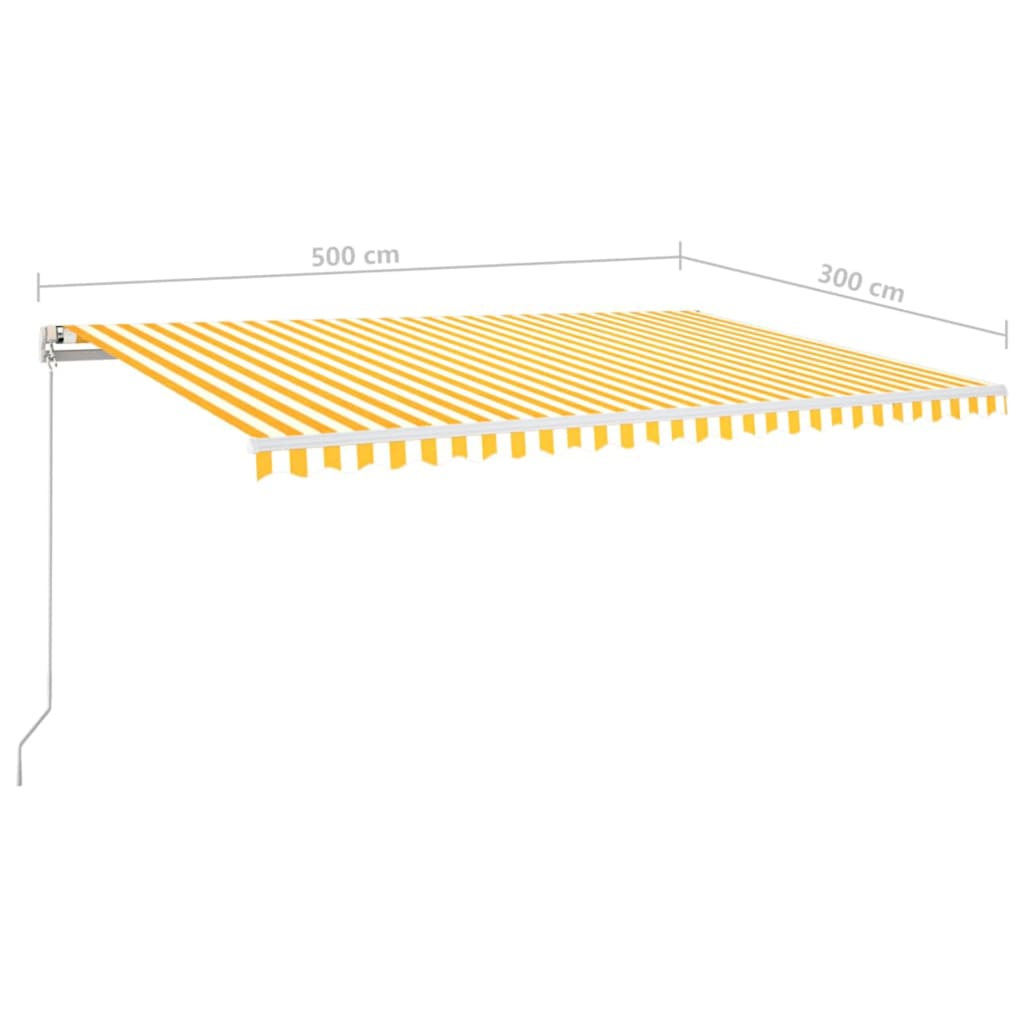 Automatska tenda sa senzorom LED 500 x 300 cm žuto-bijela