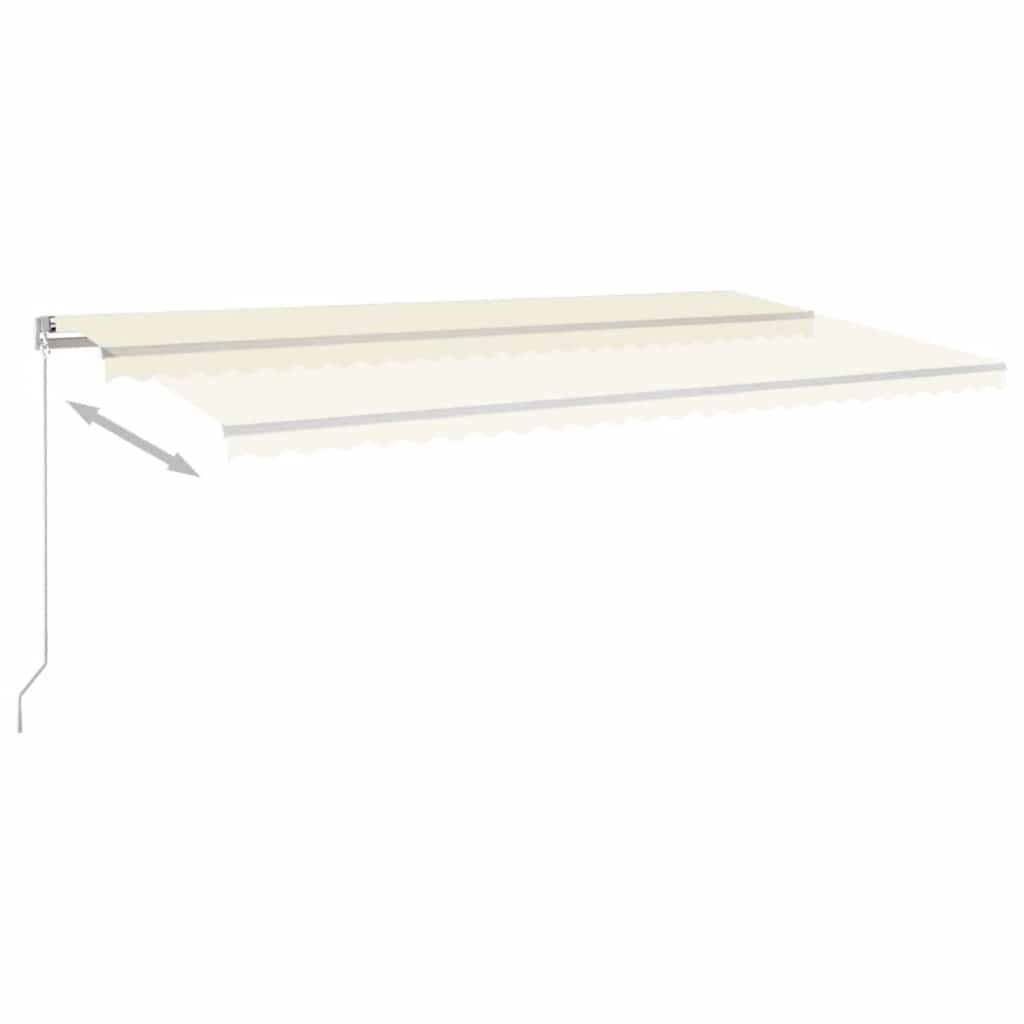 Tenda na ručno uvlačenje s LED svjetlima 600 x 300 cm krem