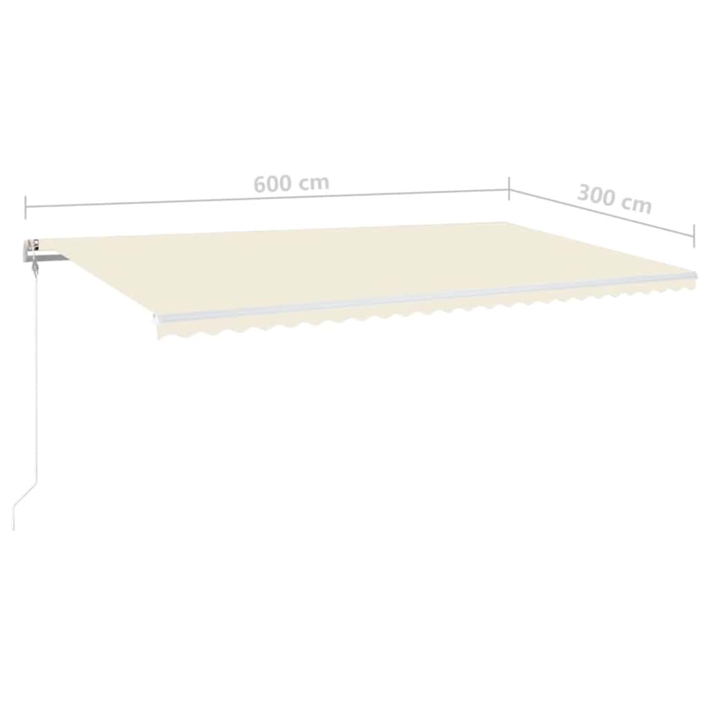 Automatska tenda sa senzorom za vjetar LED 600 x 300 cm krem