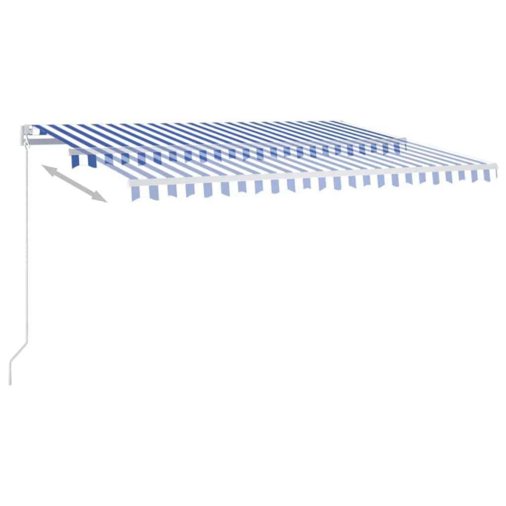 Tenda na ručno uvlačenje s LED svjetlom 400x350 cm plavo-bijela
