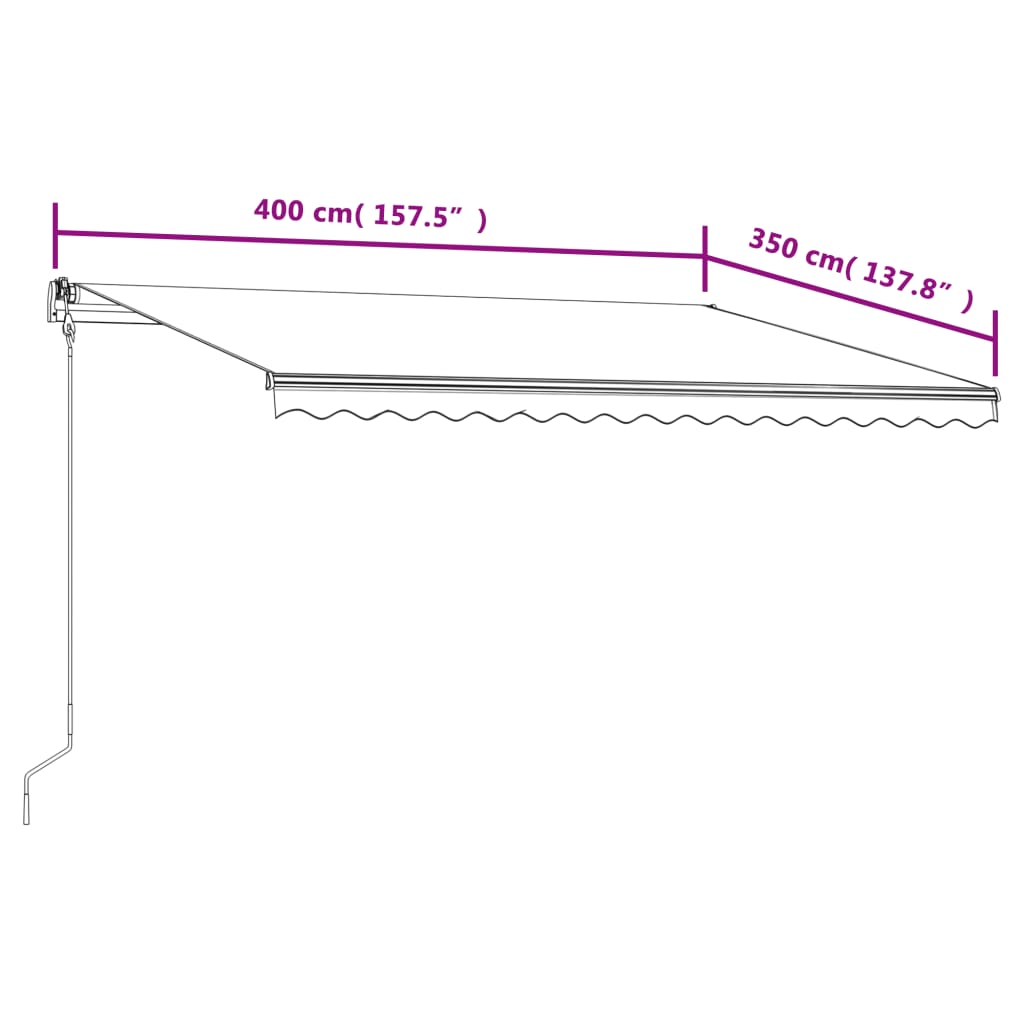 Tenda na automatsko uvlačenje 400 x 350 cm antracit