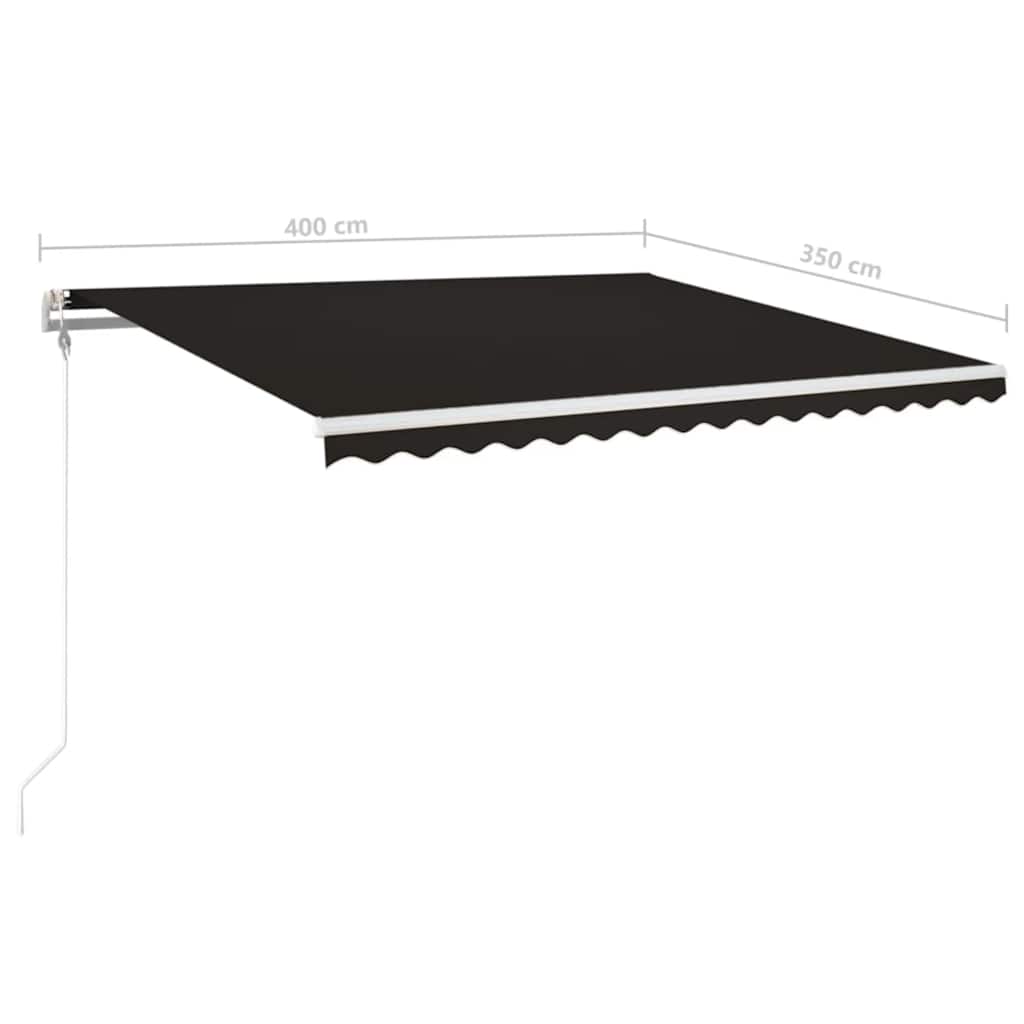 Automatska tenda sa senzorom za vjetar LED 400x350 cm antracit