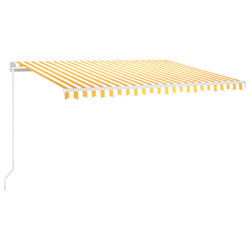 Tenda na ručno uvlačenje s LED svjetlima 450x350 cm žuto-bijela