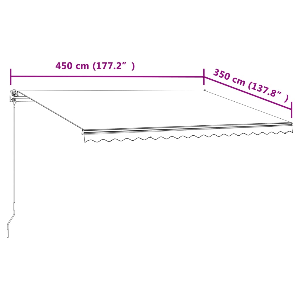 Tenda na automatsko uvlačenje 450 x 350 cm antracit