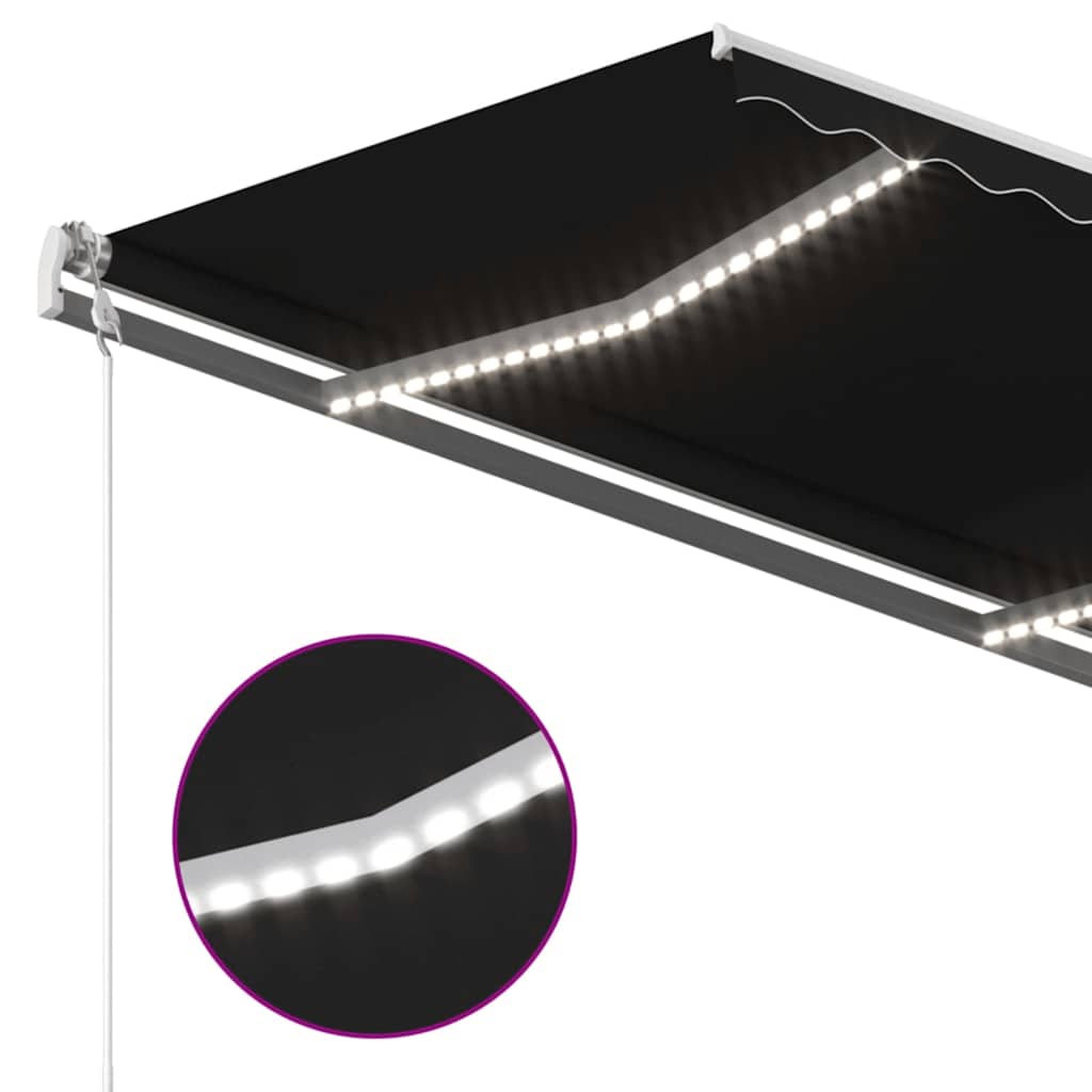 Automatska tenda sa senzorom za vjetar LED 450x350 cm antracit