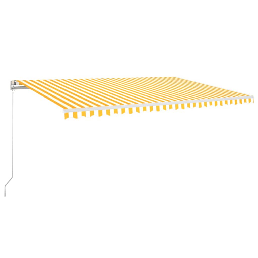 Tenda na ručno uvlačenje s LED svjetlom 500x350 cm žuto-bijela
