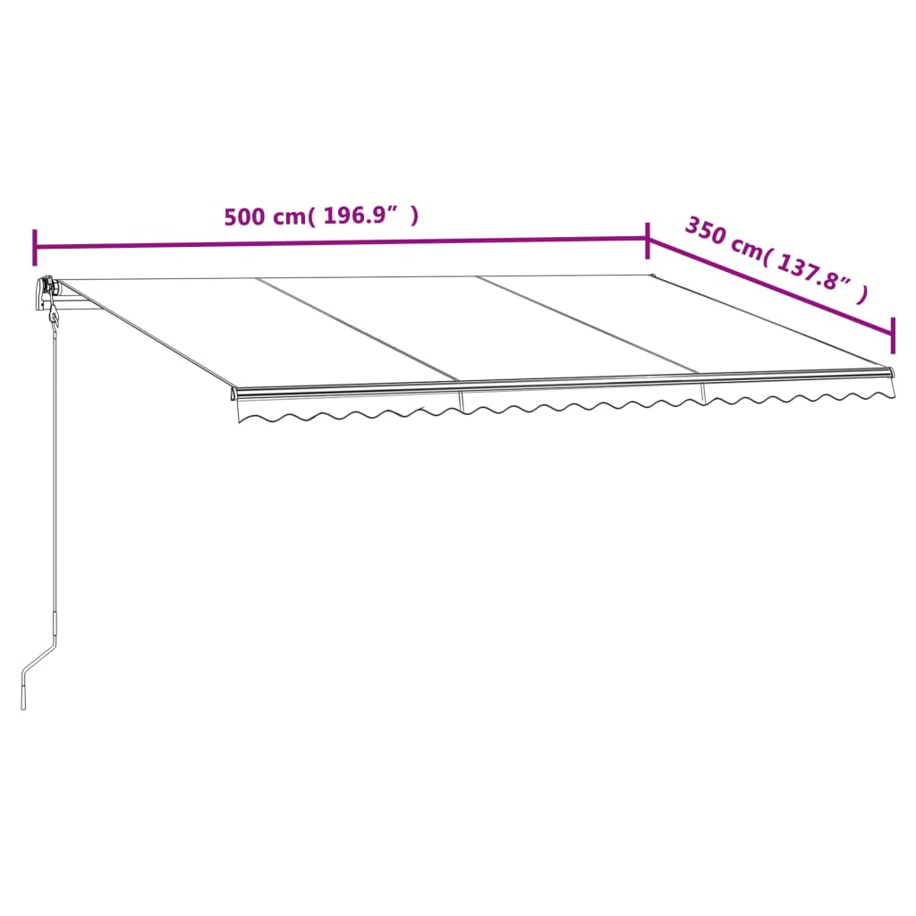 Tenda na automatsko uvlačenje 500 x 350 cm krem