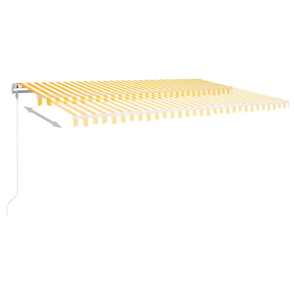 Tenda na automatsko uvlačenje 500 x 350 cm žuto-bijela