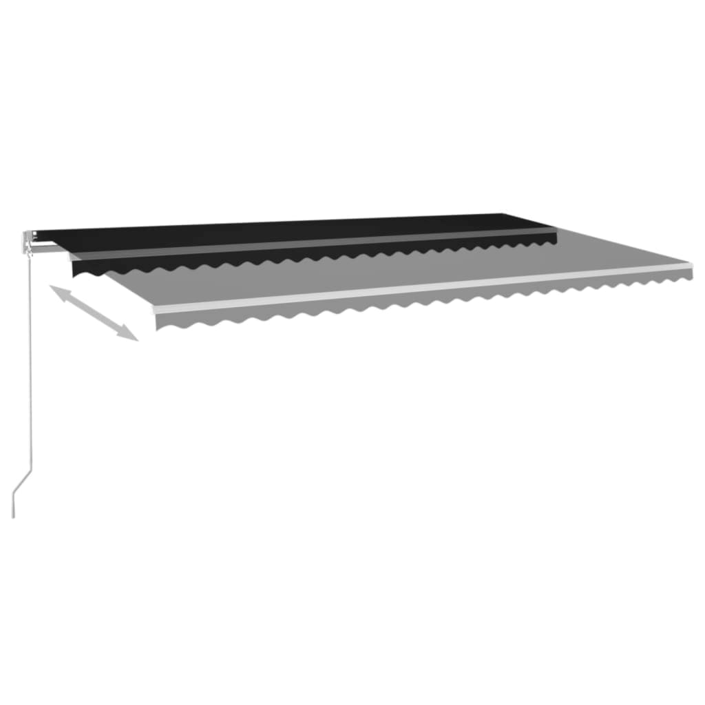 Tenda na ručno uvlačenje s LED svjetlima 600x350 cm antracit