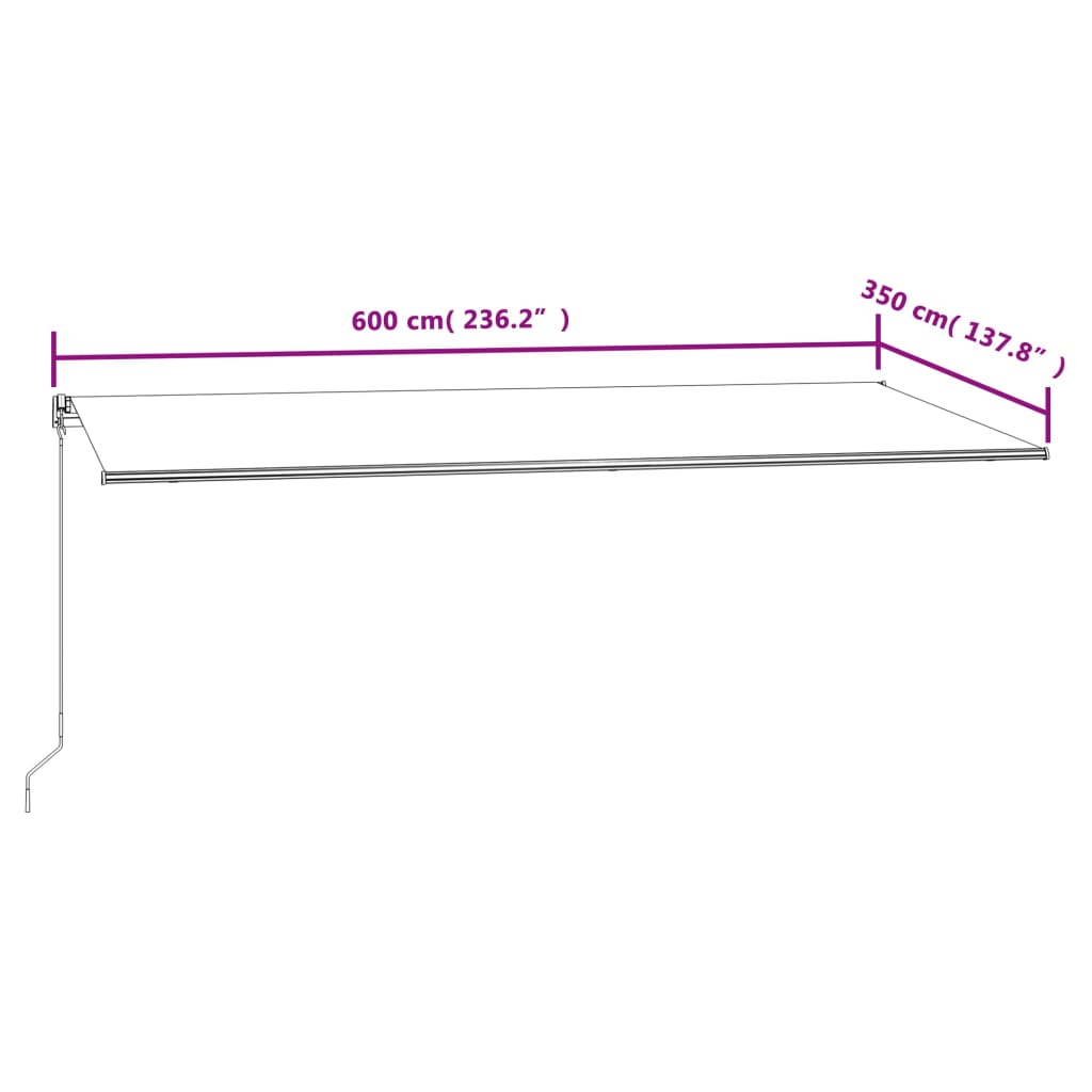 Tenda na automatsko uvlačenje 600x350 cm antracit