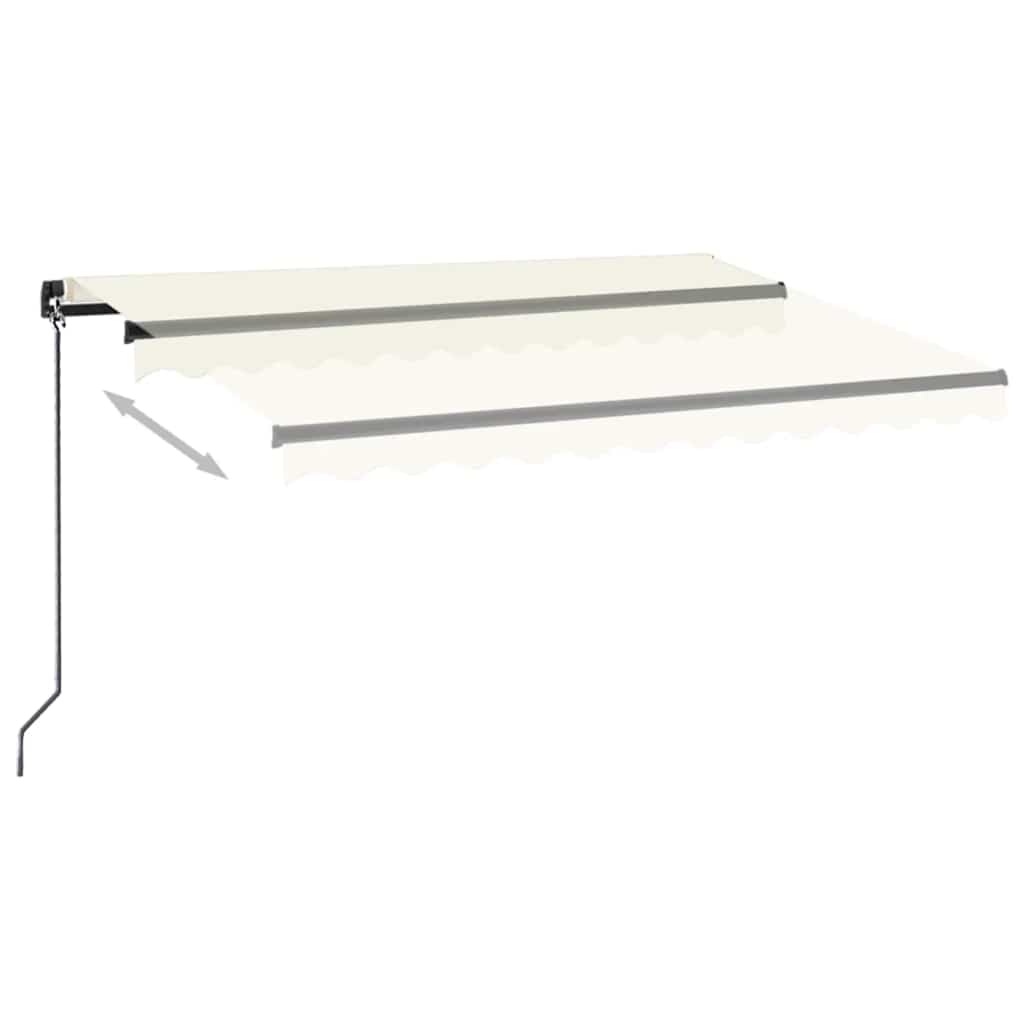 Tenda na ručno uvlačenje s LED svjetlom 350 x 250 cm krem