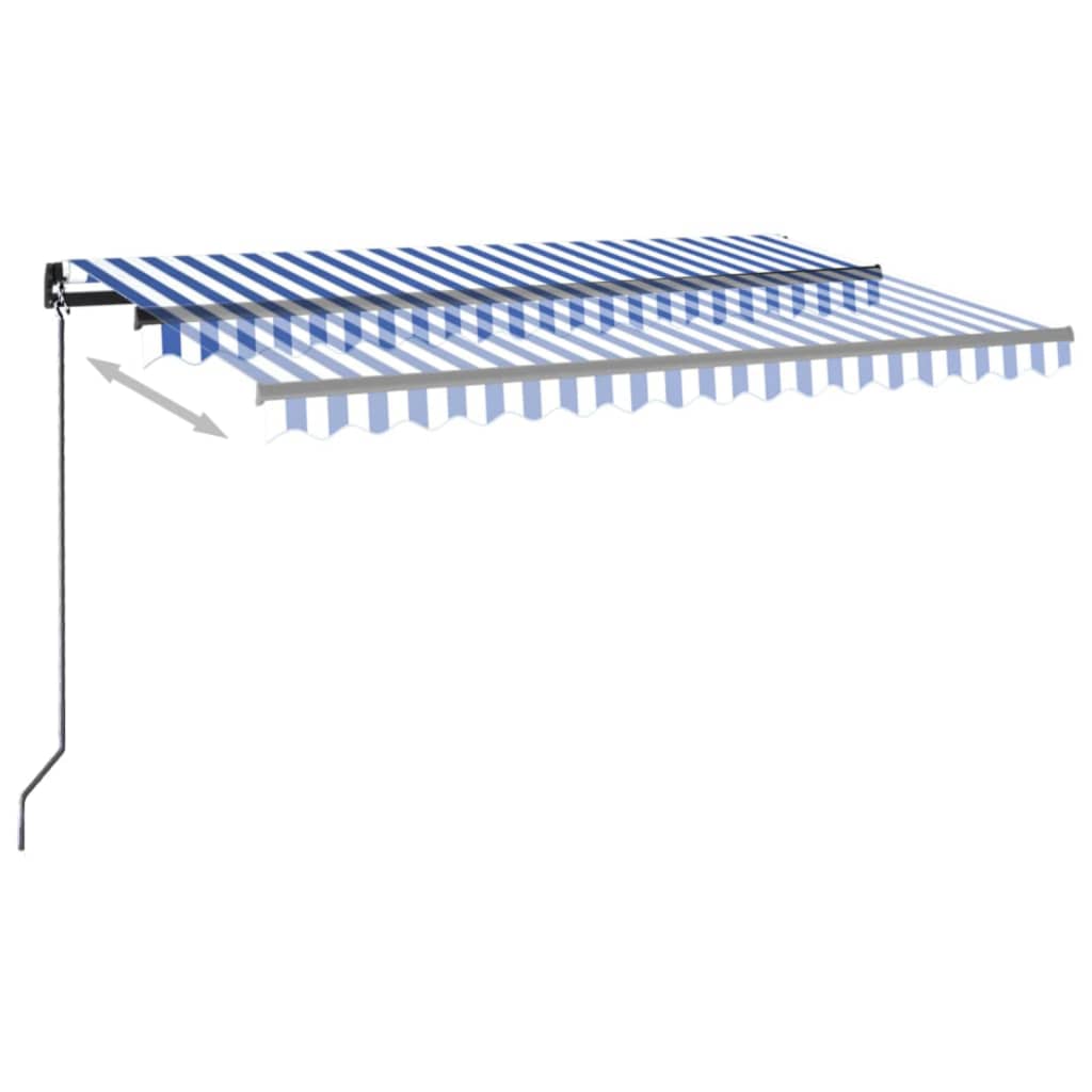 Tenda na ručno uvlačenje LED 400 x 300 cm plavo-bijela