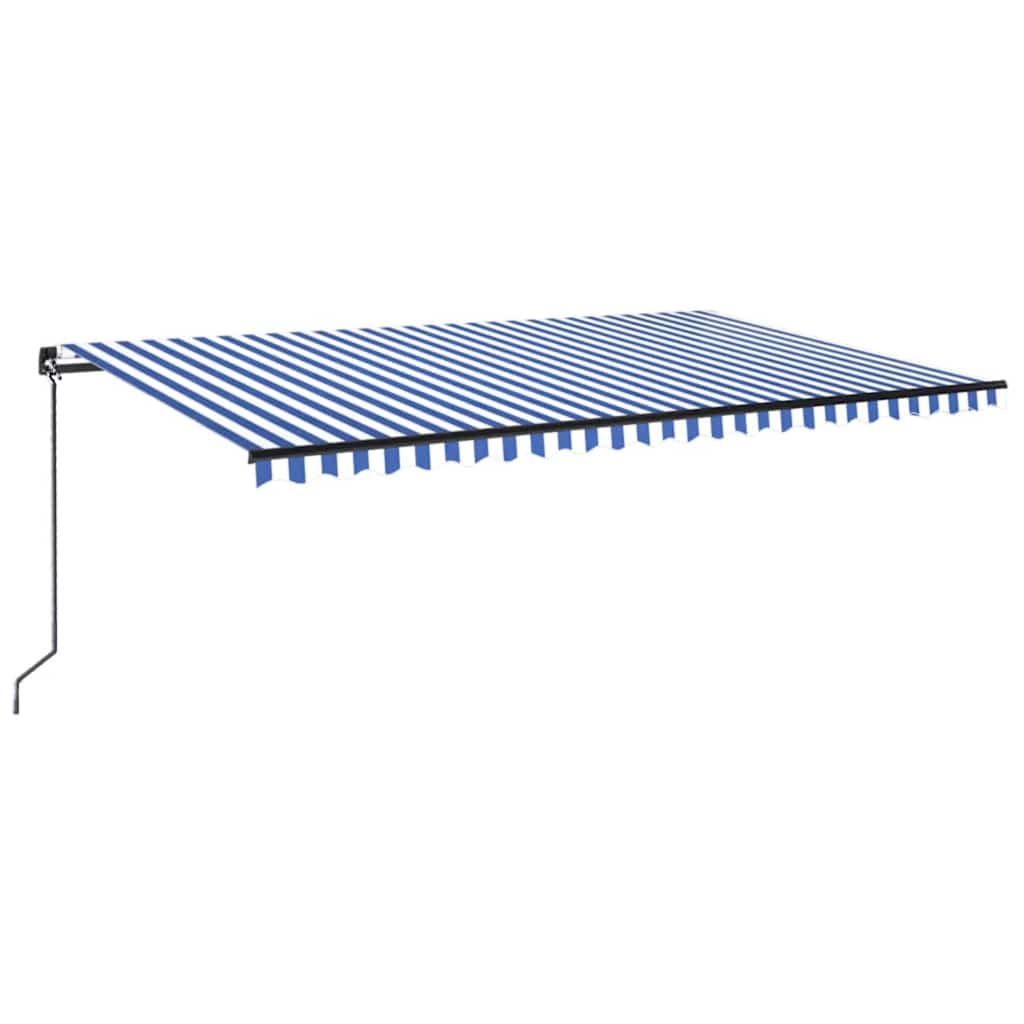 Tenda na ručno uvlačenje s LED svjetlom 500x300 cm plavo-bijela