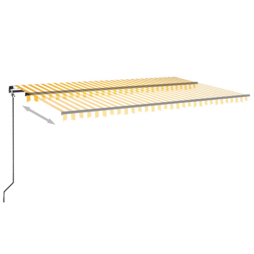 Tenda na ručno uvlačenje s LED svjetlom 500x300 cm žuto-bijela
