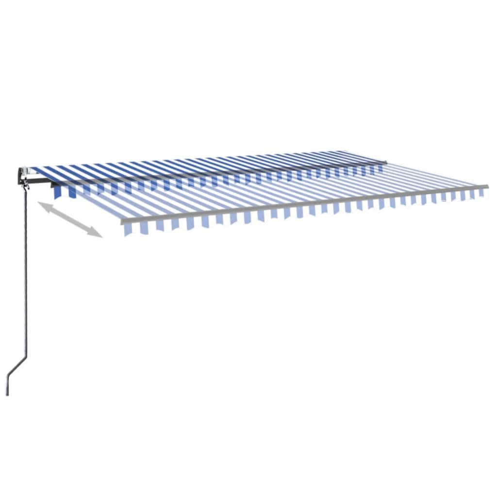 Automatska tenda sa senzorom LED 500 x 300 cm plavo-bijela