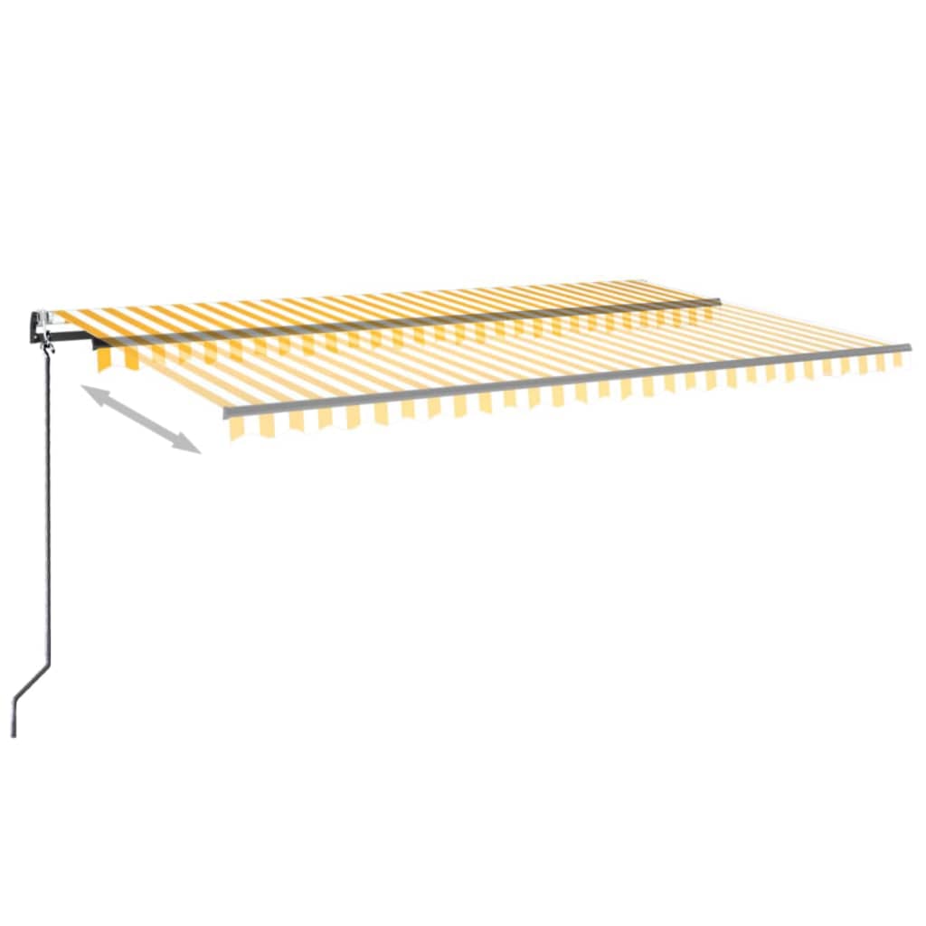 Automatska tenda sa senzorom LED 500 x 300 cm žuto-bijela