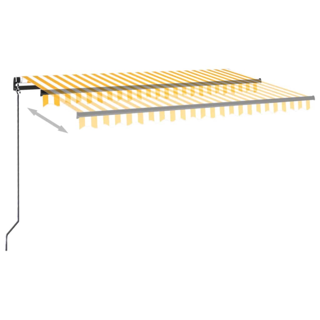 Tenda na ručno uvlačenje 400 x 350 cm žuto-bijela